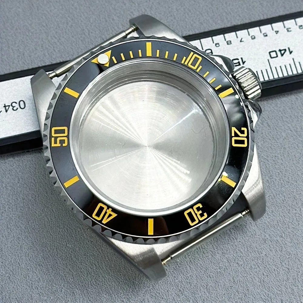 عودة شفافة الياقوت الزجاج الأسود PVD حالة 40 مللي متر ETA2836 NH35 36 Mingzhu DG2813 5833 ميوتا 8215 8205