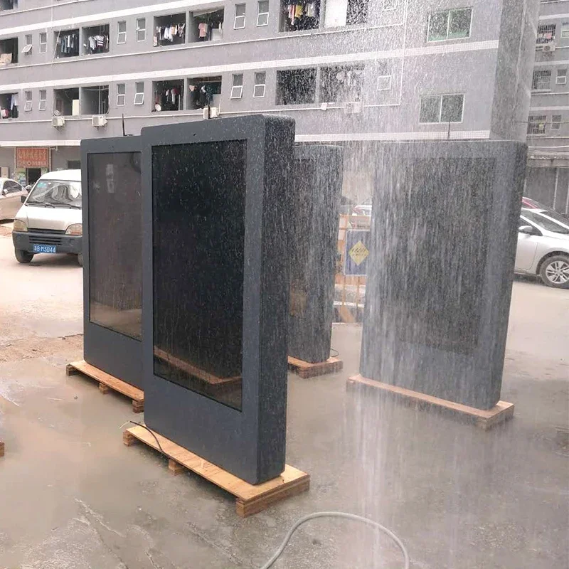 Outdoor Waterproof Floor Stand Digital Signage 43 49 55 65 Inch Touch Screen Outdoor Totem Kiosk Advertising Machine
