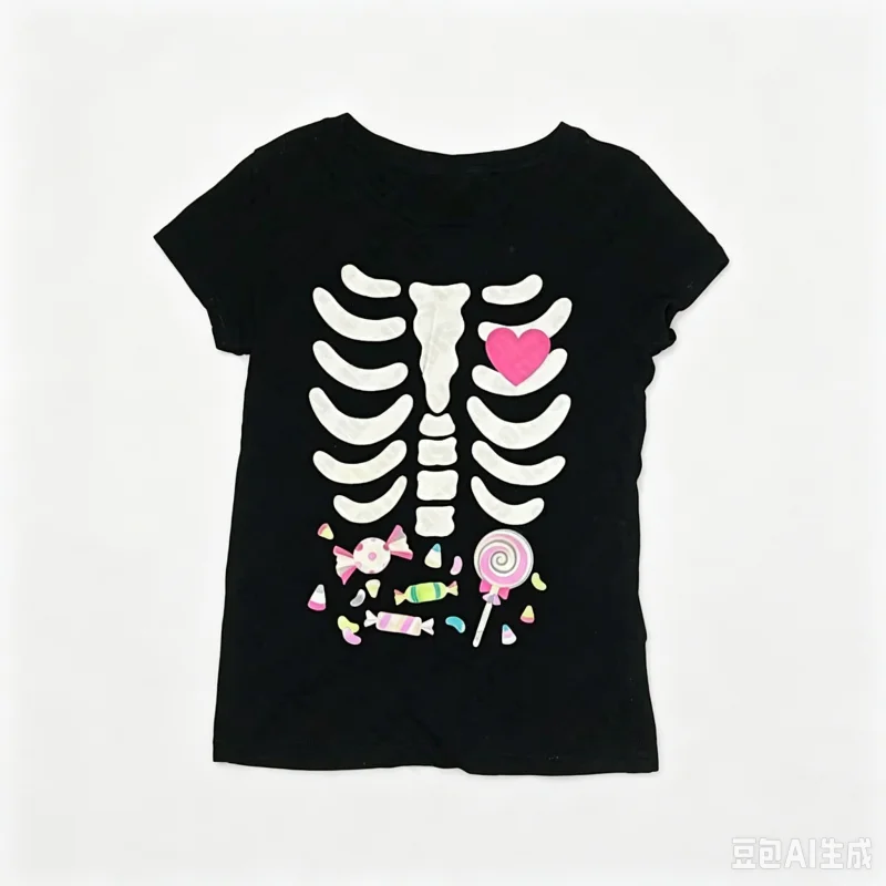 Aesthetic Skull Print Graphics Goth Short Sleeve Streetwear Casual Harajuku Y2k Halloween Gift  2000s Punk Parent-child Tees