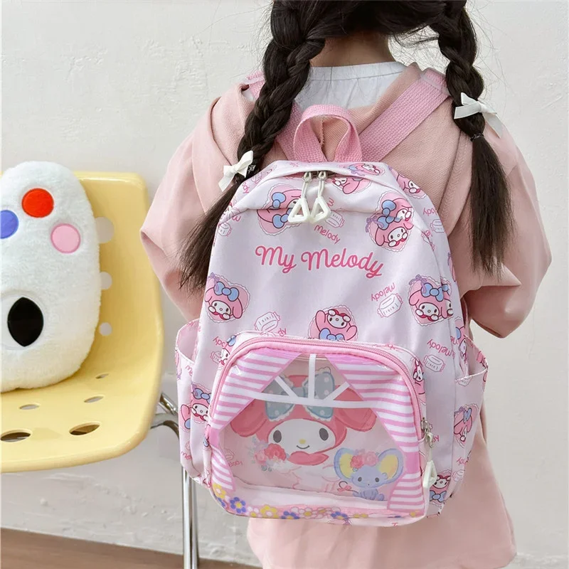 Sanrio Backpack Cinnamoroll School Bag Kuromi Double Shoulder Bags My Melody Bagpack Y2K Hello Kitty Things Pochacco Gift Girl