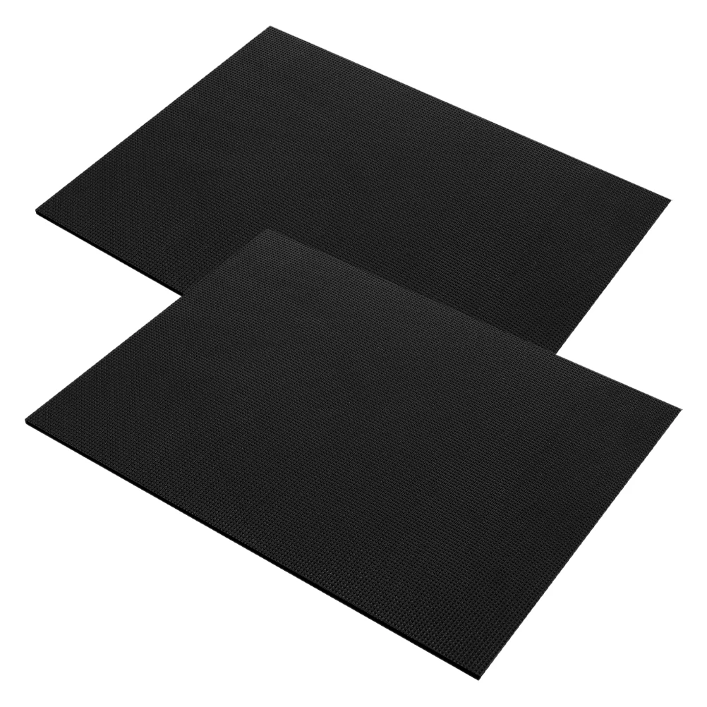 

2pcs Fish Tank Shock Pad Thickened Sponge Filter Mat Black Foam Antislip Grid Design Waterproof Pond Accessory