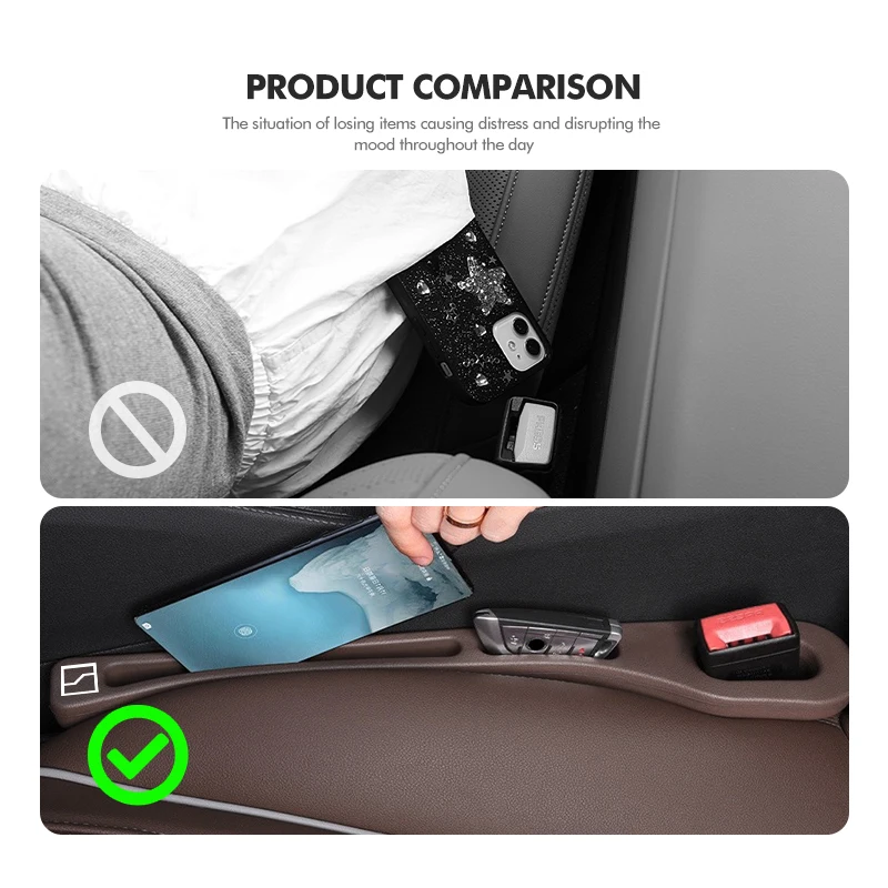2pcs Car Seat Gap Plug Leak Proof Strip Seam Storage Filler Strip For Zeekr 001 MIX 009 007 003 2021 2022 2023 X 7X EV Krypton