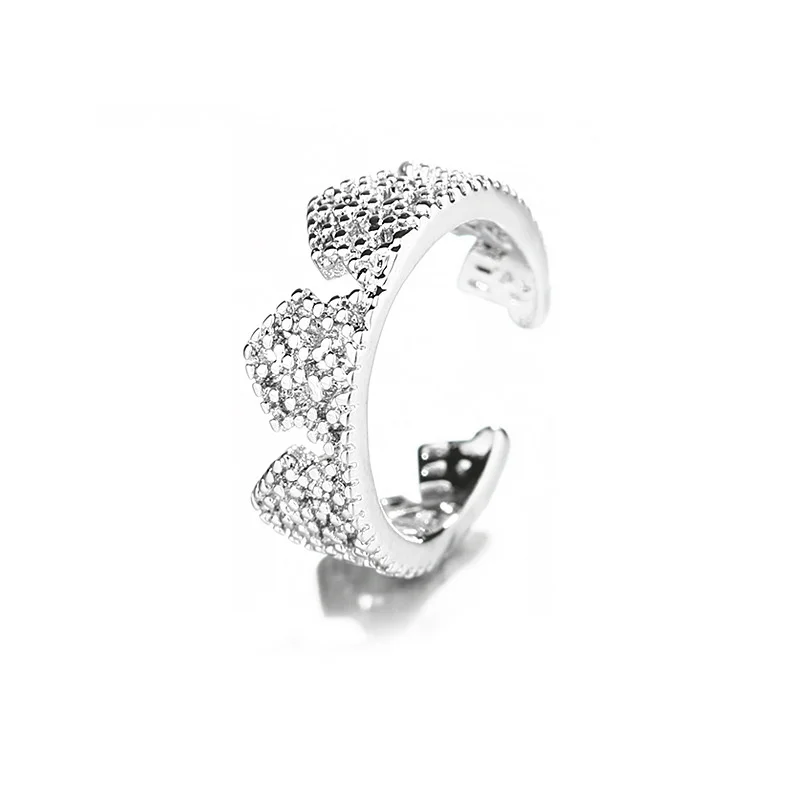 1PC Fashion Silver Plated Crown No Hole Ear Bone Clip Earrings For Women New Fashion Jewelry Party Gift eh208