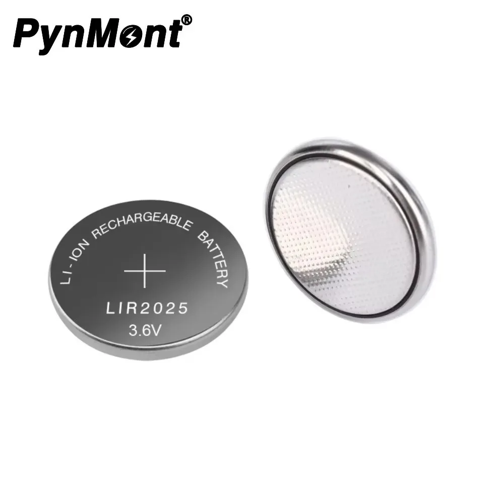 2PCS LIR2025 Rechargeable Lithium Battery LIR 2025 3.6V 30mAh for Remote Watch Toy Button Coin Cell Replace CR2025 ML2025 2025