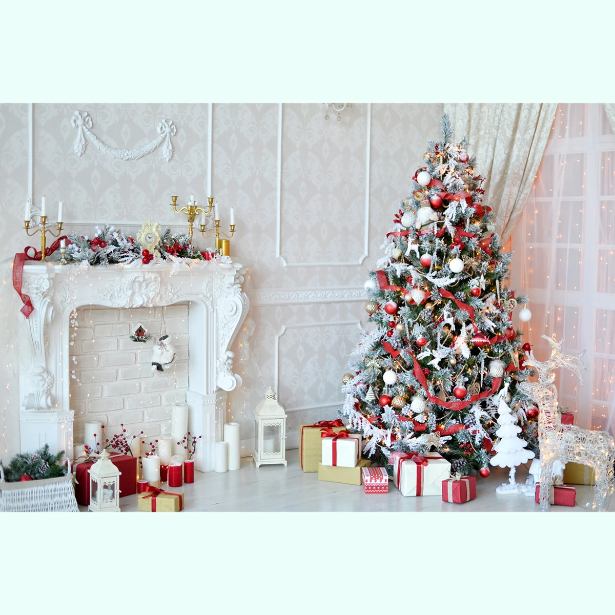 

Christmas Tree Balloon Background Cloth Photo Backdrop Backdrops for Photography