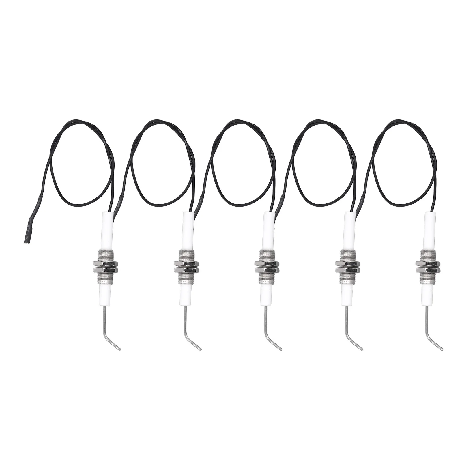 

ZK20 5pcs Spark Ignition Electrode Ceramic M10 Furnace Ignition Threaded Electrode for Push Button Piezo Igniter