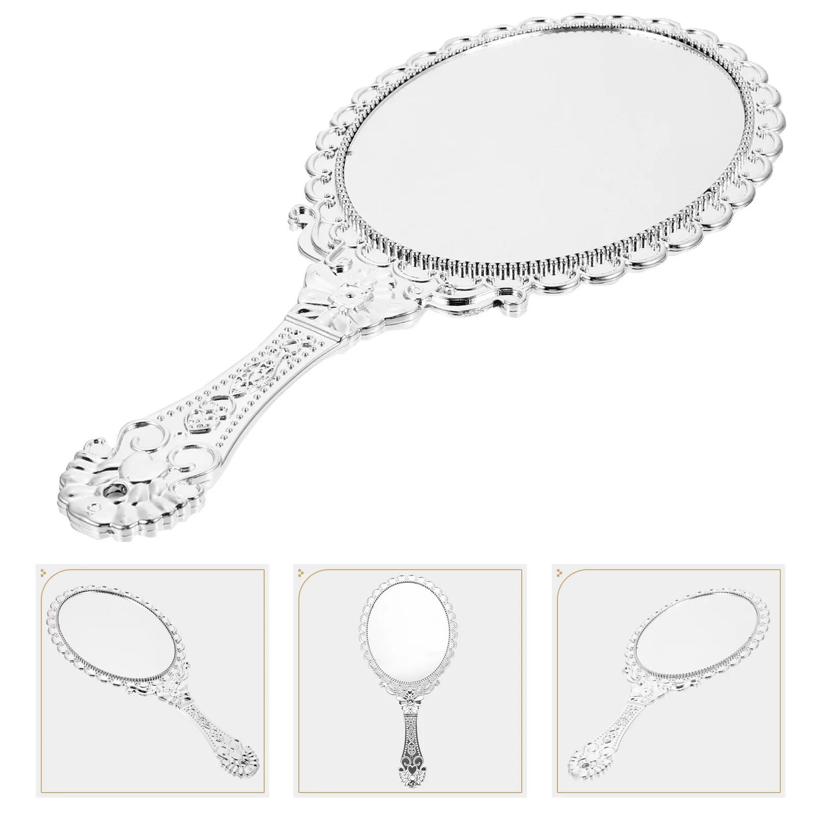 Kompakter Handspiegel, tragbarer Reisegriffspiegel, klarer Look für schnelles Make-up, Touch-Ups, dekoratives Geschenk, kompakte Spiegel