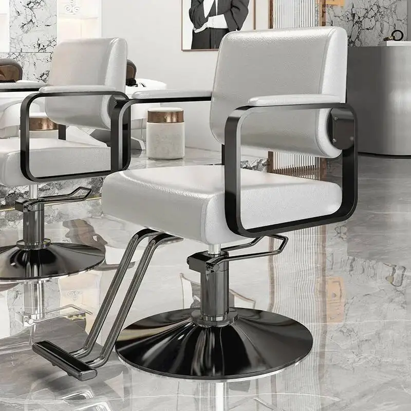 كرسي حلاق تجميل احترافي، مصفف شعر دوار، كرسي صالون ذهبي فاخر للعمل، أثاث صالون Cadeira De Barbeiro
