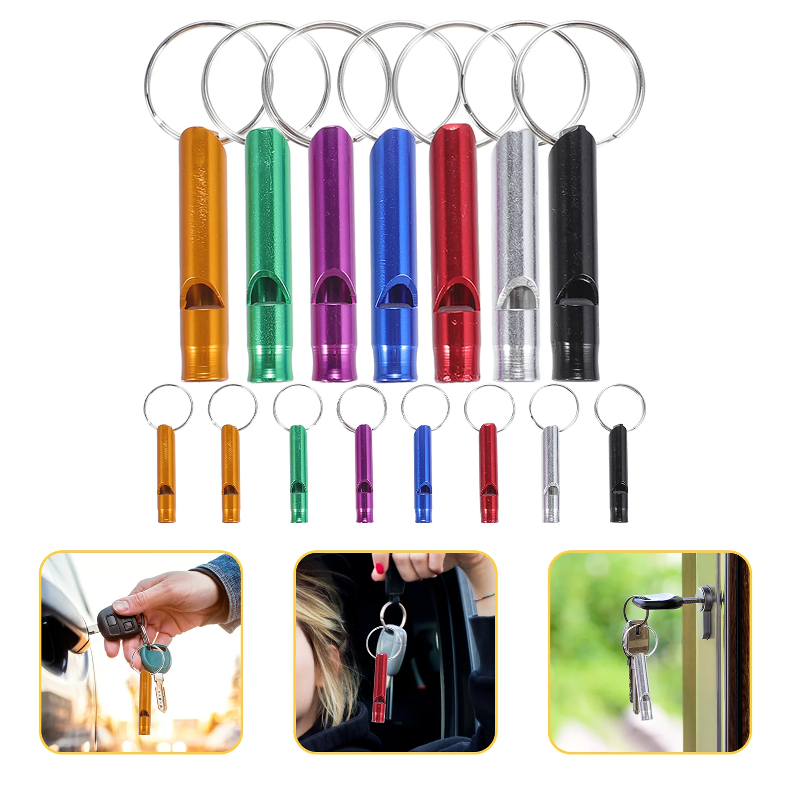 15 Pcs Aluminum Alloy Whistle Camping Accessories Decorate Delicate Keychain Supply Portable Hiking Accessory Metal