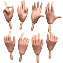 MENGF Doll Hands Feet 1/6 Doll Parts Super White Beige Doll Accessories DIY Dressing Doll Decors 4 Gesture Hands Parts