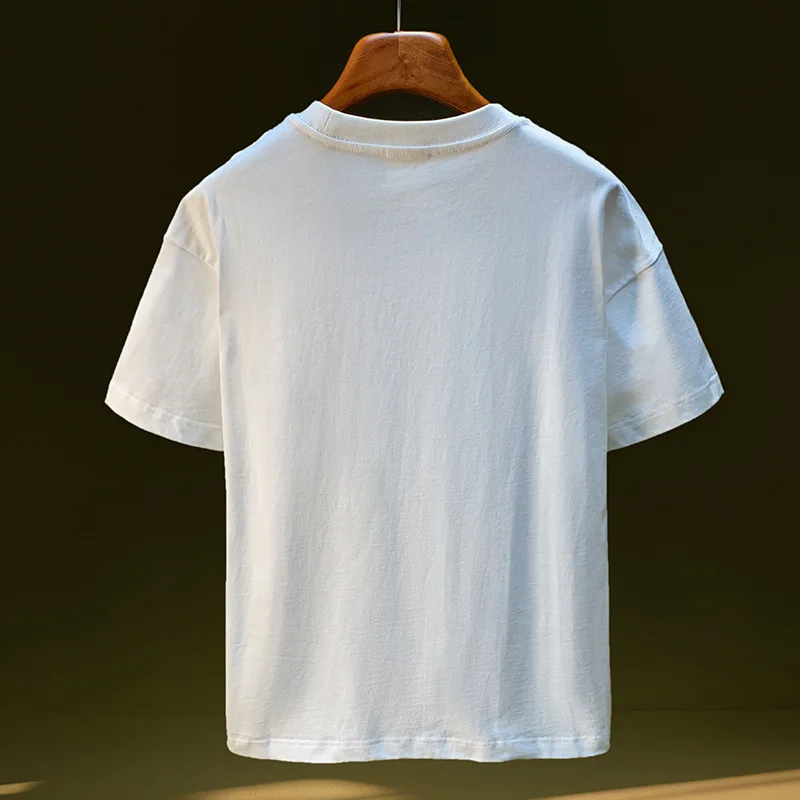 T-shirt męski z krótkim rękawem, modny i wszechstronny, modny styl uliczny, letni nowy styl, luźna odzież codzienna