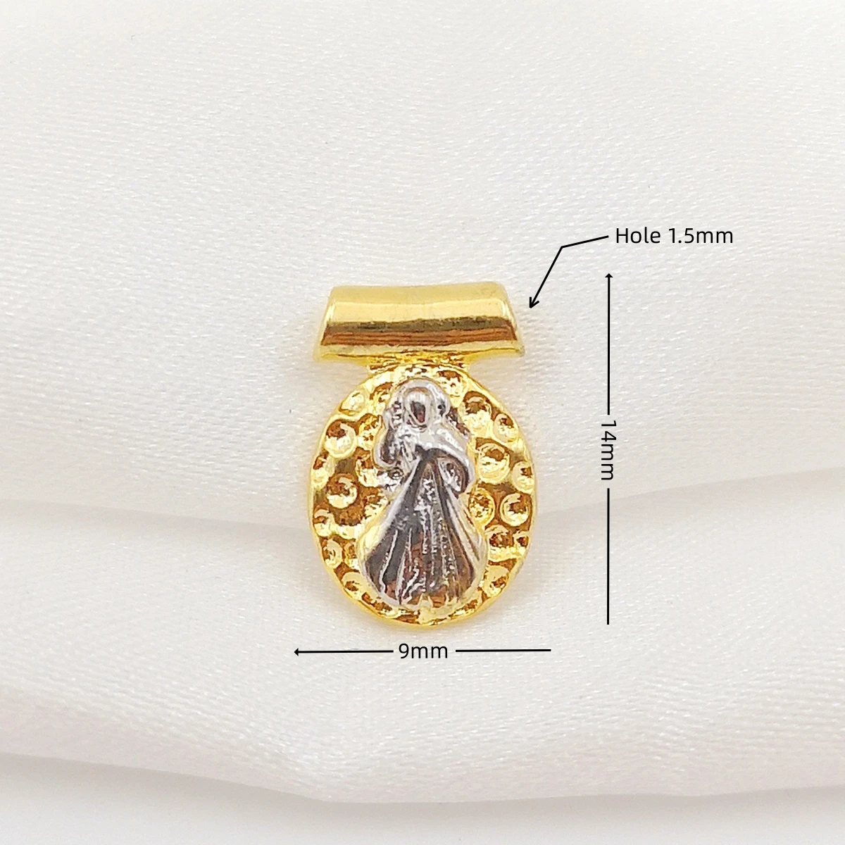 Gold Plated Divine Mercy Oval Charms for DIY Jewelry Making Black El Senor de La Misericordia Pendant Catholic Jewelry Gifts