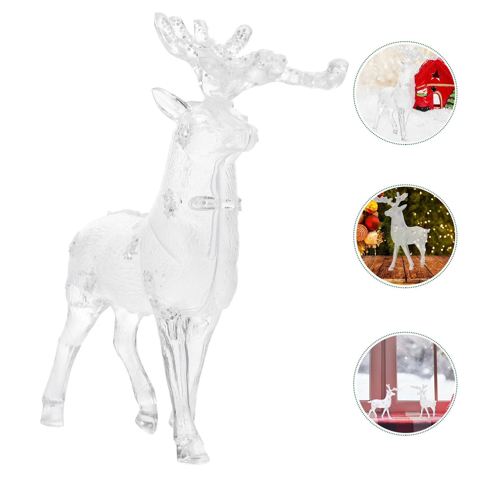 

2Pcs Desktop Elk Decoration Long Time Use Ideal for Hotel Office Living Room Christmas Party Scene Layout Elk Decor