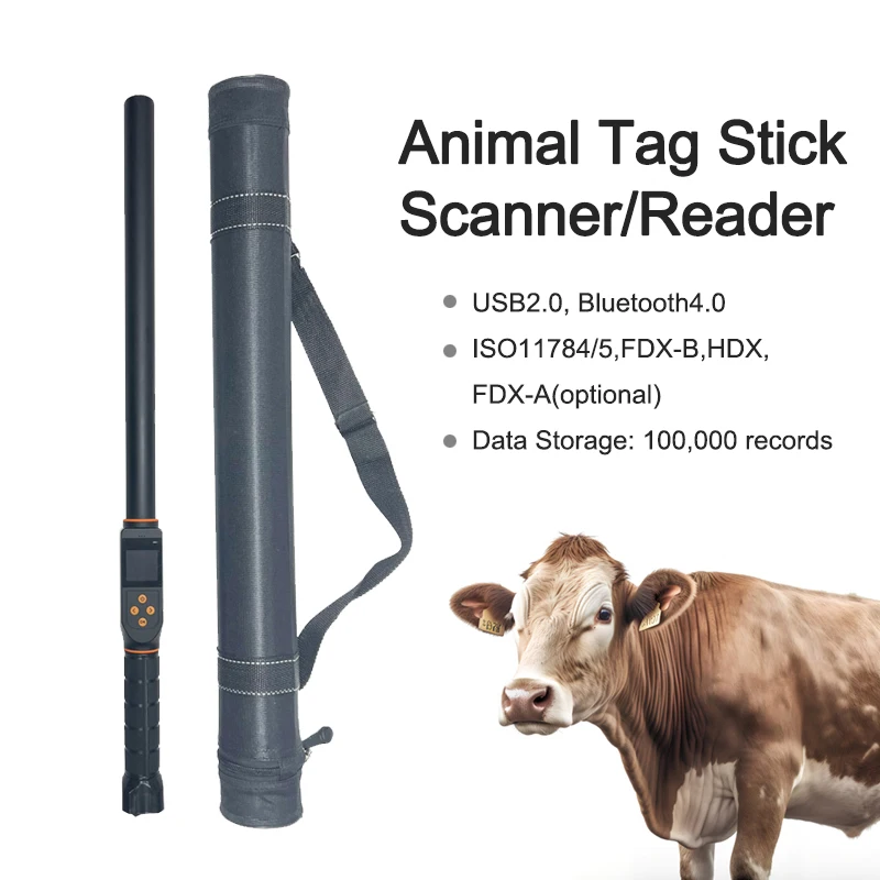 FRD300 DHL FDX-B HDX ear tag scanner with PC software RFID Wand animal stick reader for cattle race horse cow