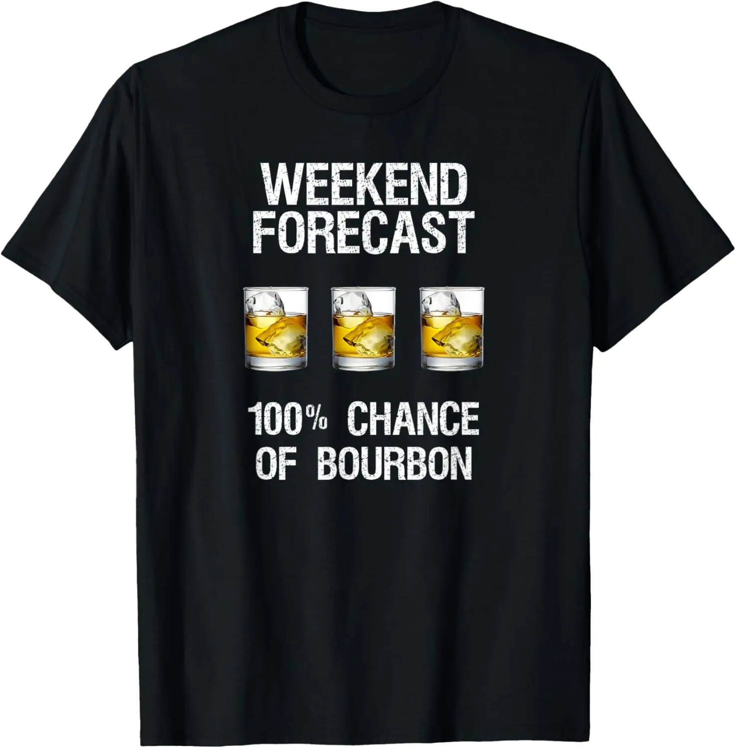 Bourbon T-Shirt Gift - Funny Bourbon Forecast T-Shirt