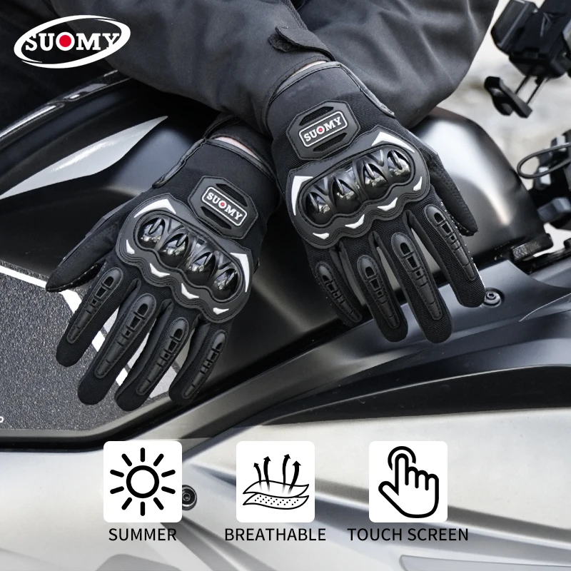 

Suomy Mesh Motorcycle Gloves Summer Breathable for Men Women Motocross Racing Gloves Lightweight Touch Screen Moto Riding Gear