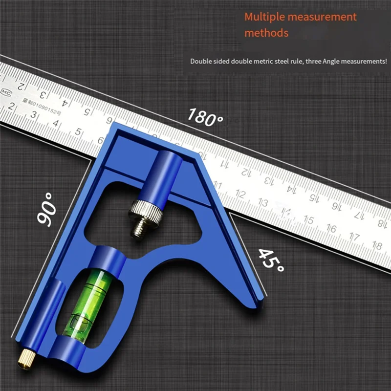 Quadrato combinato TFORU, 12 pollici, marcatura da 45-90 gradi, acciaio inossidabile