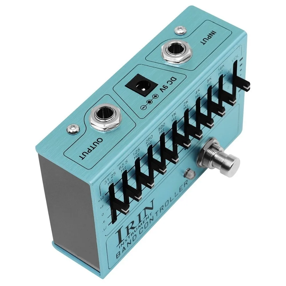 LED Sliders EQ Pedal ±12dB Gain/Attenuation Independent Controller Button 10-Band Equalizer Band Controller Aluminum alloy