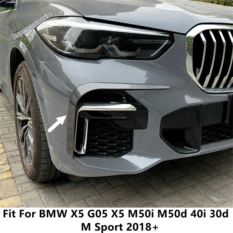 

Front Fog Light Lamp Eyebrow Grille Wind Knife Cover Trim Accessories For BMW X5 G05 X5 M50i M50d 40i 30d M Sport 2018 - 2023