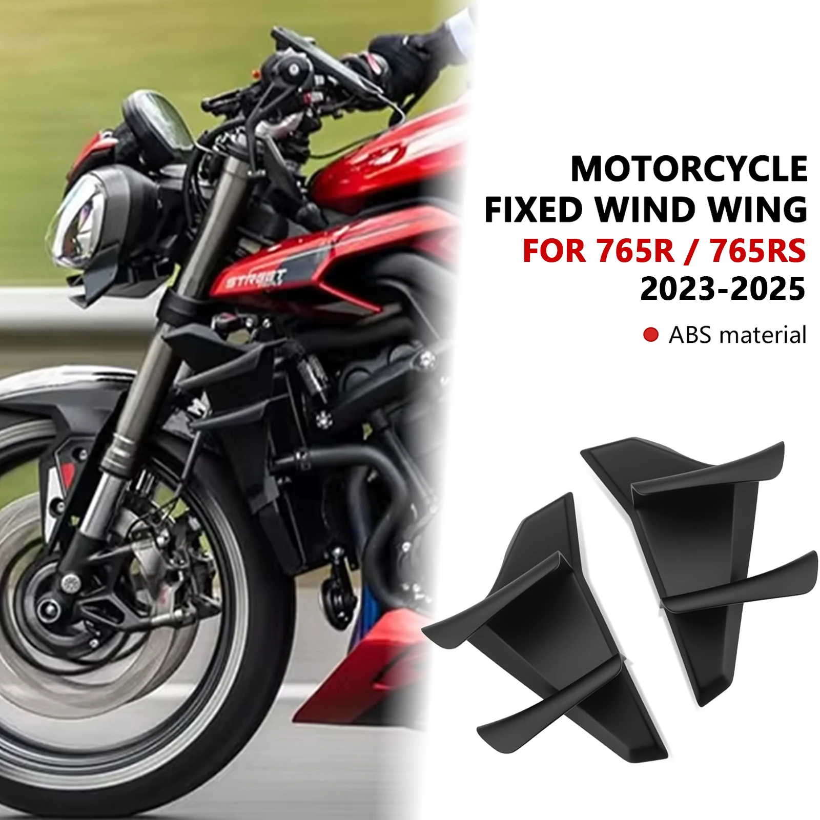 

For Street Triple 765R 765RS 2023 2024 2025 Side Wing Side spoiler FRONTAL SPOILERS Front spoiler Lower spoiler flank