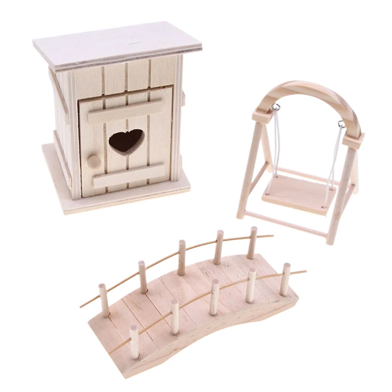 Maison de poupée Miniature 1:12, Simulation de balançoire, décoration de jardin, jouet, accessoires pour maison de poupée