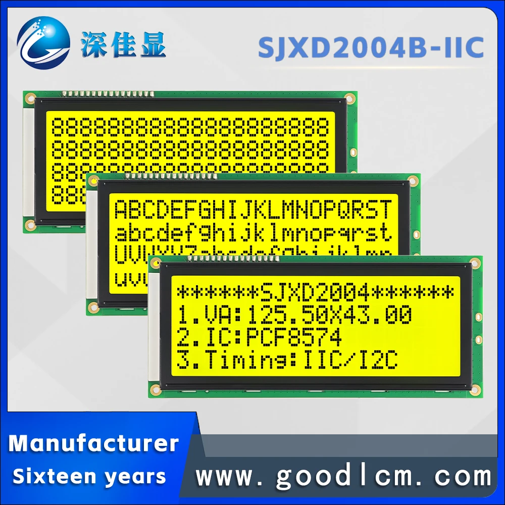 

Экономичный интерфейс IIC/I2C, ЖК-экран с линейным символом 20X4 SJXD2004B-IIC STN, желтый, положительный, с подсветкой, модуль дисплея LCM