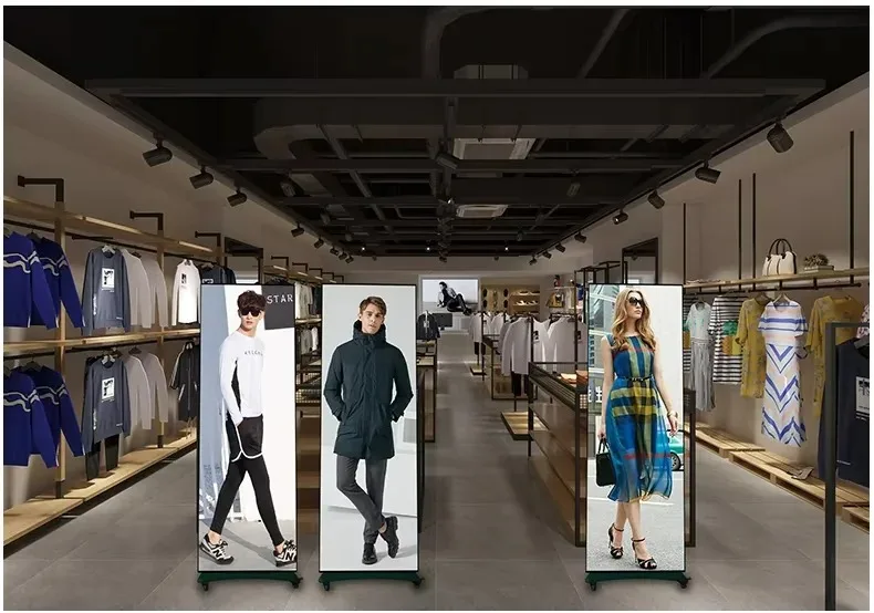 Portable LED Digital Advertising Poster Display P1.86 P2.5 Indoor Movable Wifi Controlled Commercial LED Poster Screen