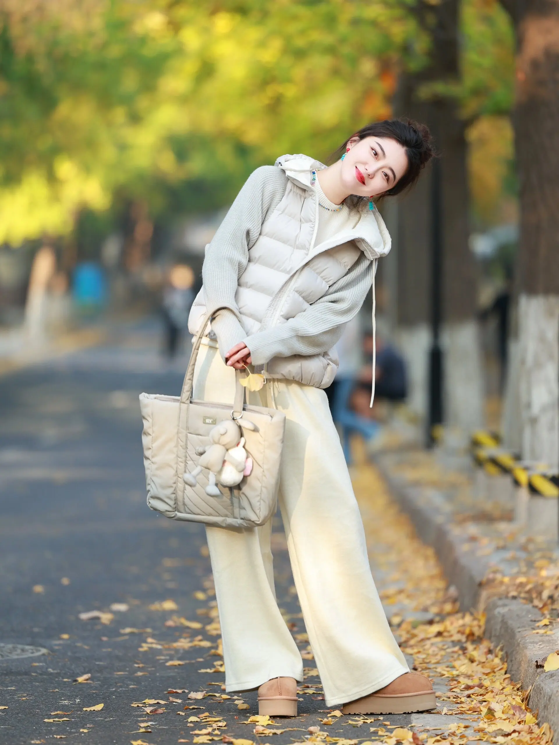 軽量ホワイトデュダウンオルトジャエットレディースニットスベパッチワークフェイクツーピースダウンジャエット通勤スレ冬新作...