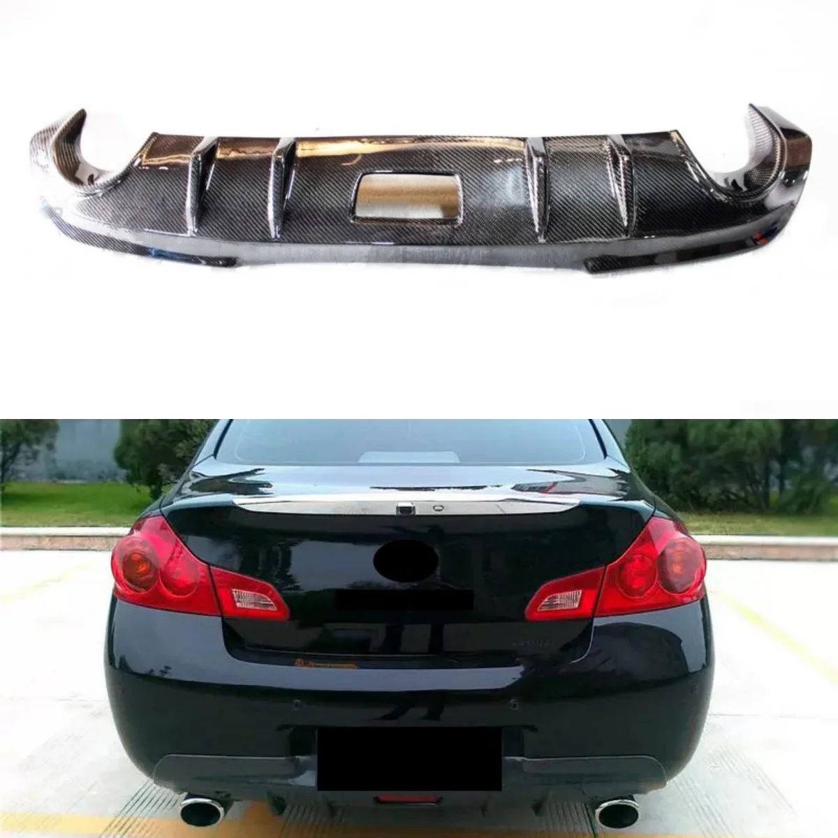 Carbon Fiber Rear Lip for Infiniti V36 G25 G35 G37 Q40 2007-2015 modified Rear bumper spoiler surround body kit Car Accessories