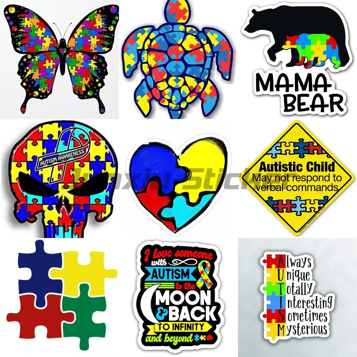 Child with Autism Sticker Autistic Awareness Home Wall Window Door Safety Car Wrap Vinyl Waterproof Decal