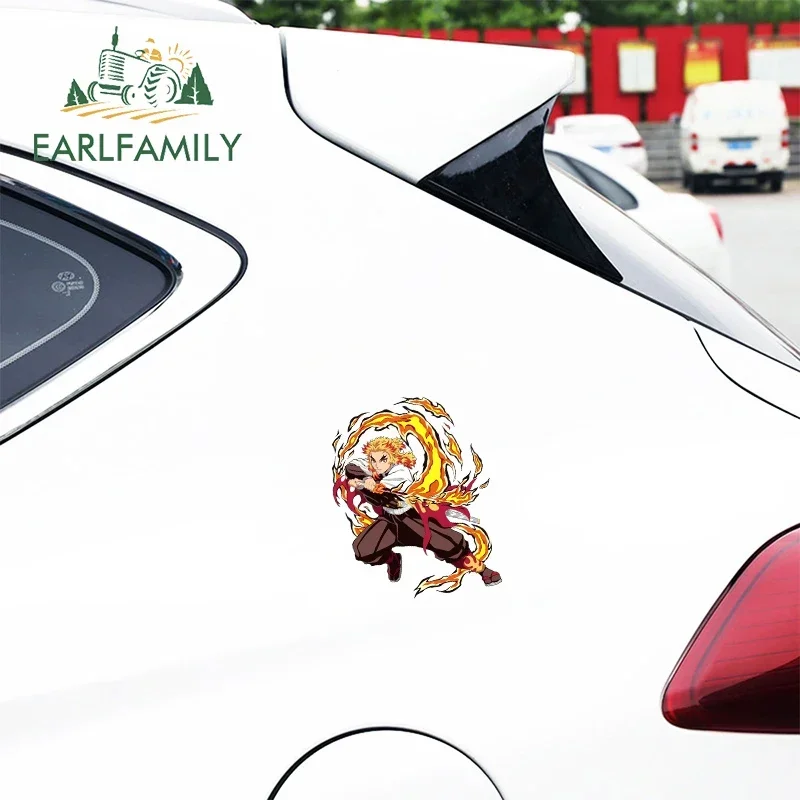 EARLFAMILY 13cm X 10cm Cool Anime Car Sticker For Sunscreen Kyoujurou Vinyl Car Wrap Laptop Refrigerator Motorcycle Decals