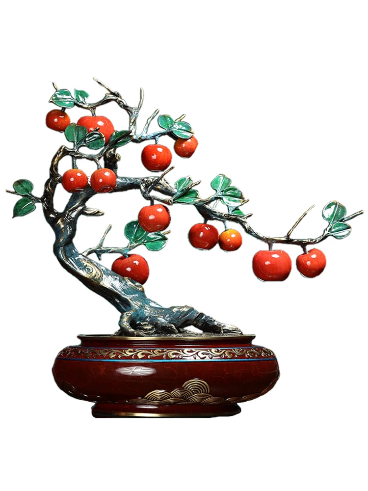 Pure copper apple tree office, peace and joy, wealth tree decorations, moving to a new home