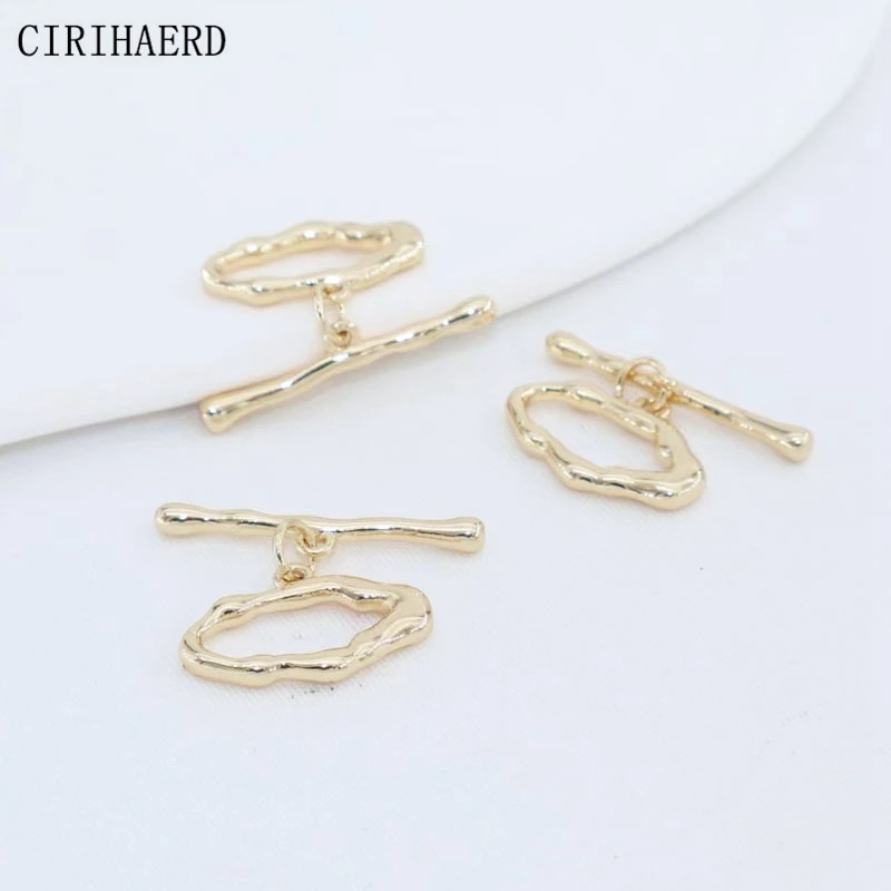 DIY Accessories Brass Metal OT Buckle 14K Gold Plated Toggle Clasps For Necklace Bracelet Jewelry Making Closing Buckle Clasp