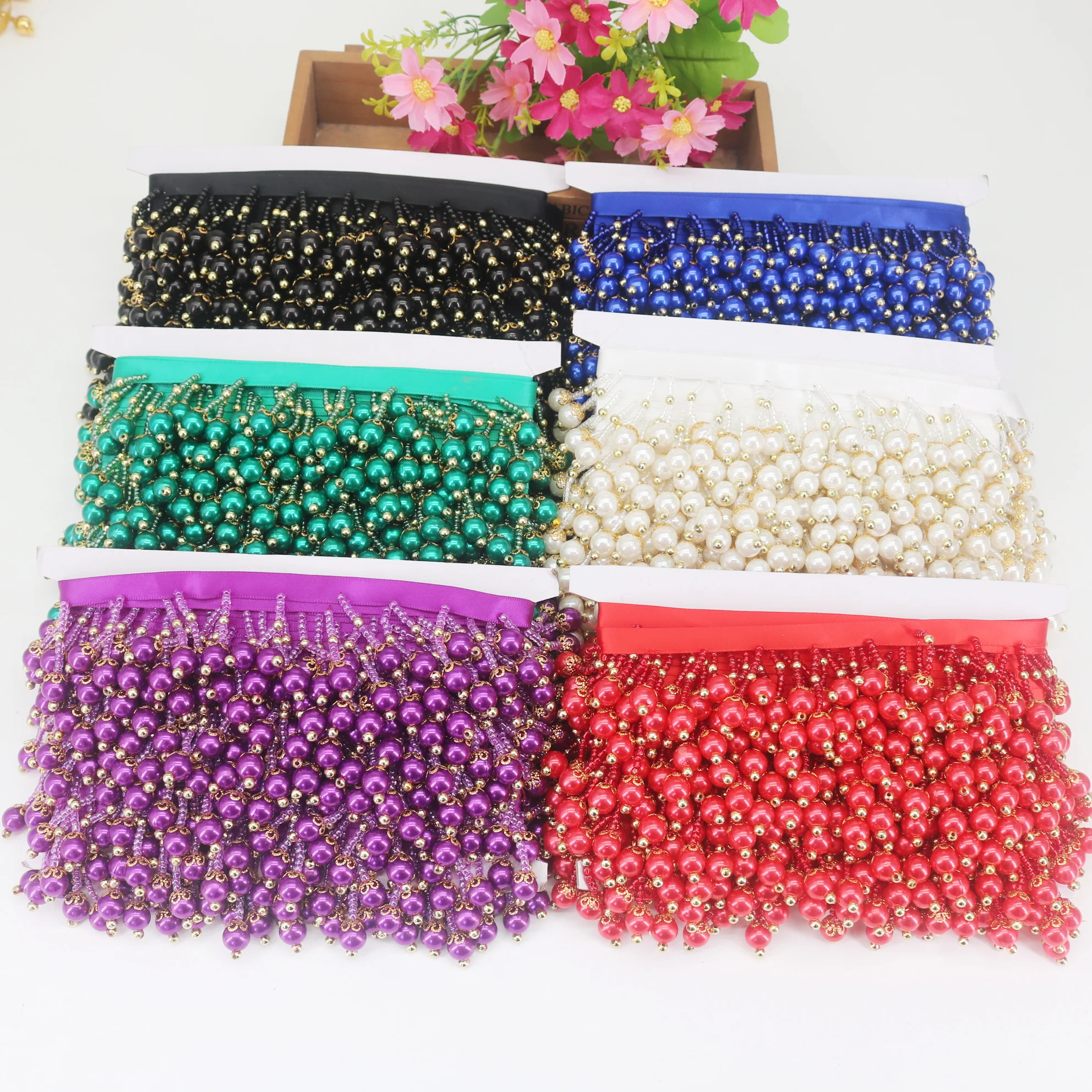 10 Yard Acrylic Pendant Beaded Fringe Lace Trim Tassel DIY Home Curtain Wedding Sewing Fabric curtain Decorative Accessories