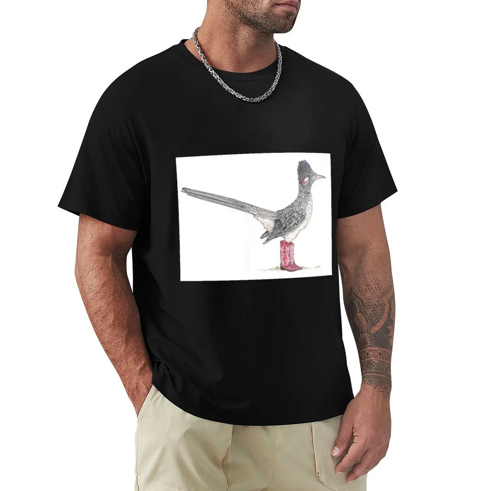 

Roadrunner in cowboy boots T-Shirt Short sleeve tee korean fashion T-shirt men
