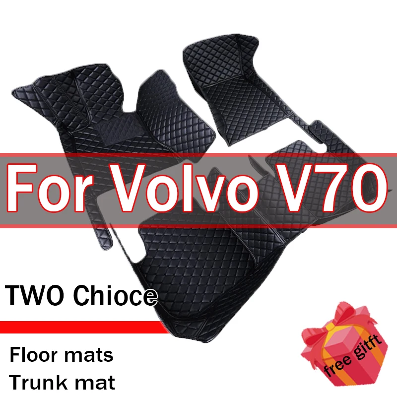 Custom Auto Luxury Leather Car Floor Mat For Volvo V70 2000 2001 2002 2003 2004 Car Mat Full Set Women Waterproof Accessories