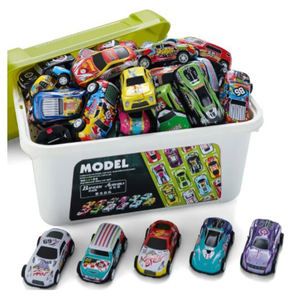 20/30/50PCS Children Car Toy Alloy Pull Back Vehicles Mini Racing Car Model Toys For Boys Birthday Gifts