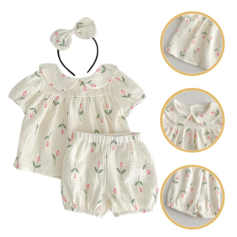 

1Set Cotton Baby Girl Summer Short Sleeve Clothes Newborn Diaper Change Newborn Essentials Toddler Girl Outfits