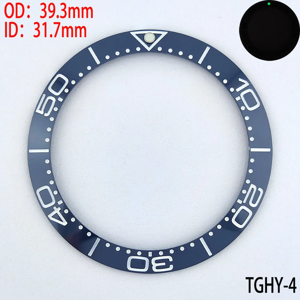 OD：39.3mm ID：31.7mm TGHY1-6 Watch Bezel TAG Sloping Luminous Watch Ring Ceramic Bezel Insert Replacement of Watch Accessories