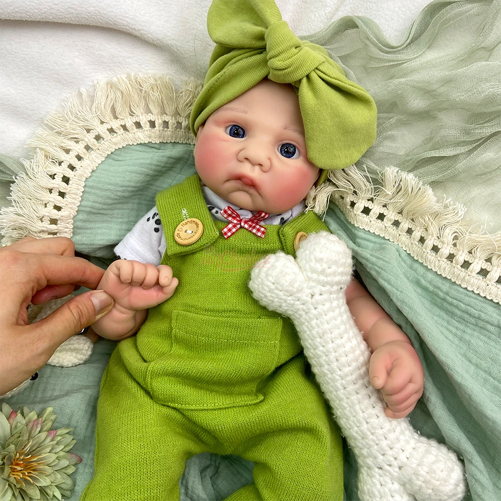 43cm Realistic Full Silicone Reborn Boy Open Eyes Weighted Soft Skin Lifelike Newborn Doll Photography Prop Studio Shoots