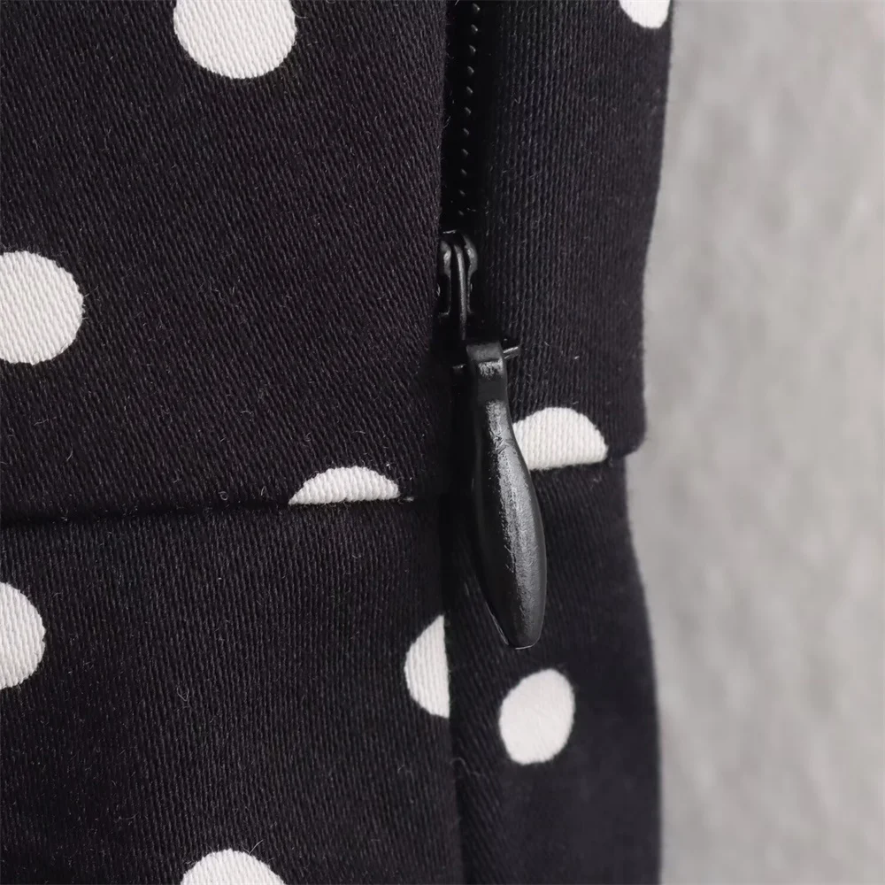 فستان نسائي جديد عصري ومثير بدون ظهر ورقبة على شكل حرف V بدون أكمام منقط ورقبة معلقة فستان قصير نحيف #5