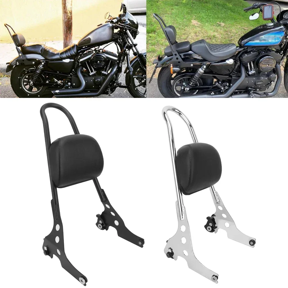 Motorcycle Accessories Detachable Rear Passenger Sissy Bar Backrest Cushion Pad For Harley Sportster XL 883 1200 2004-2023