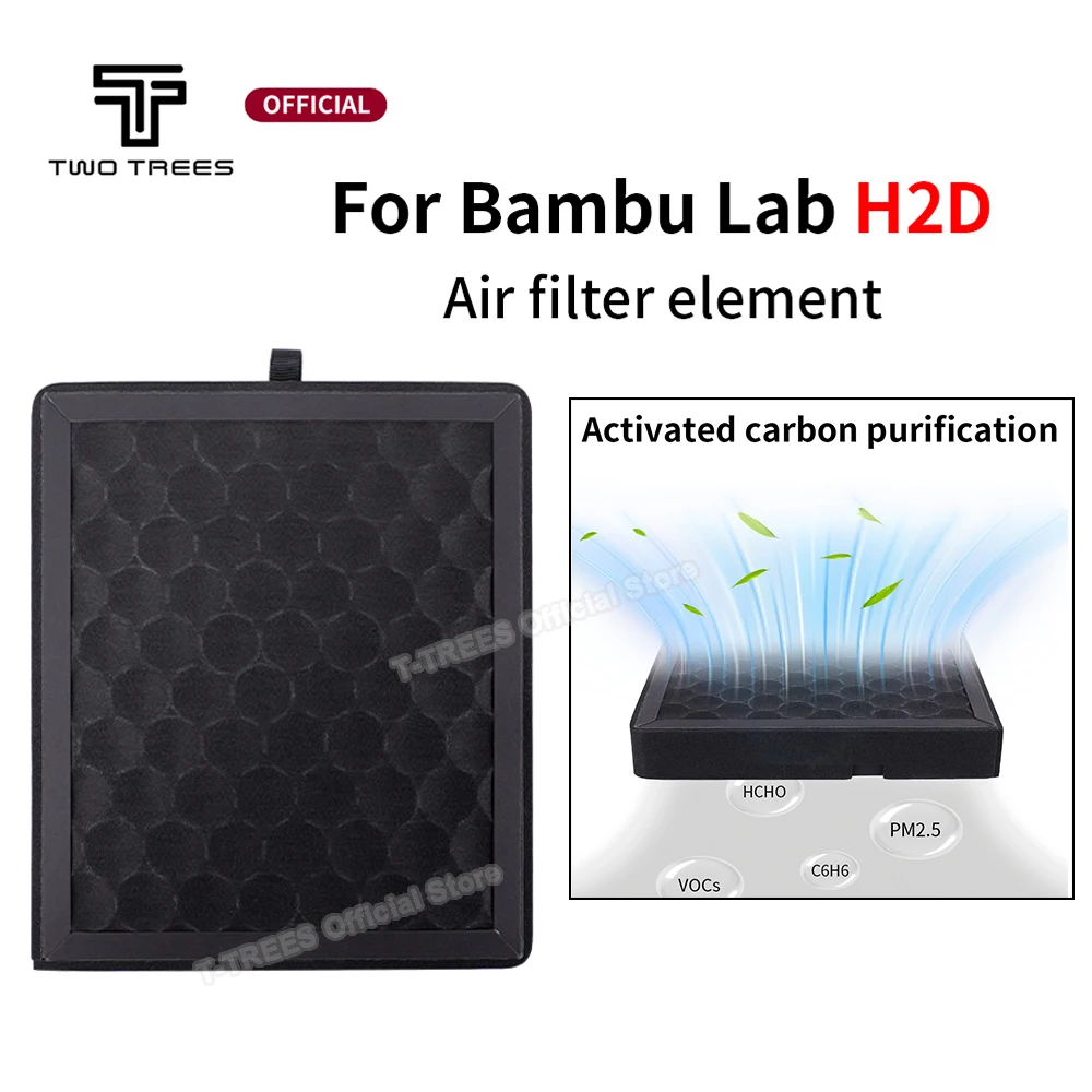 

Фильтрующий элемент для Bambu Lab H2D, фильтр с активированным углем, сменный фильтр для очистителя воздуха, детали 3D-принтера для H2D-углеродного фильтра