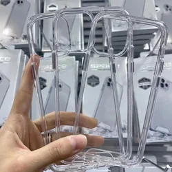 iPhone 16 15 14 Pro Max Plus 11 13 12 미니 케이스 X XS Max Xr 공간 충격 방지 하드 커버 Kingkong 용 투명 투명 케이스