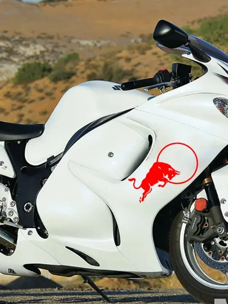 Autocollants de voiture en vinyle, taureaux en colère avec cercle, décorations automobiles imperméables sans décalcomanies de fond, 15cm