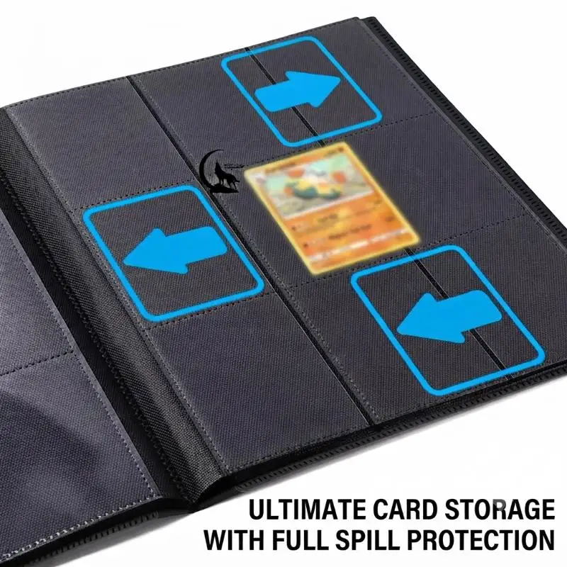 New New Black Trading Card Binder With Acid Free Pages And Secure Elastic Strap For Sports Game Cards TCG Collections