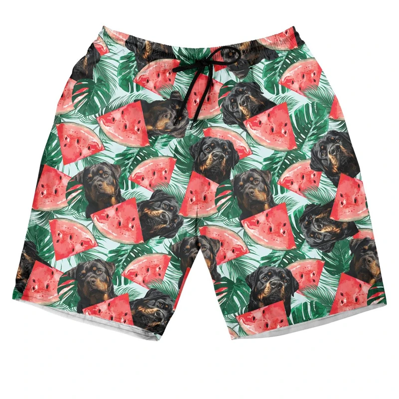 Fresh Watermelon Dog 3D Printed Beach Shorts Hip Hop Male Boardshorts Casual Pet Dogs Short Pants For Men Clothes Husky Trunks