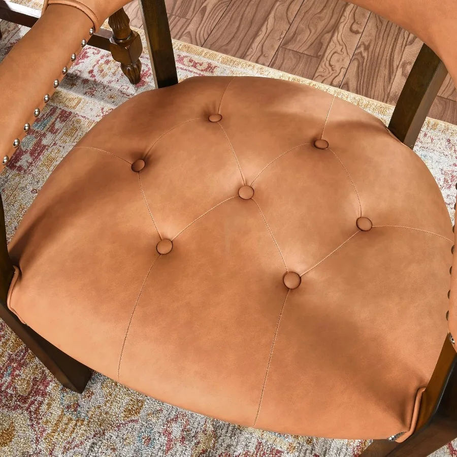 كراسي تناول الطعام مع كرسي مكتب منجد بأذرع ومسامير معدنية. كراسي كابتن PU Boss كراسي كلاسيكية لهجة البراز لـ