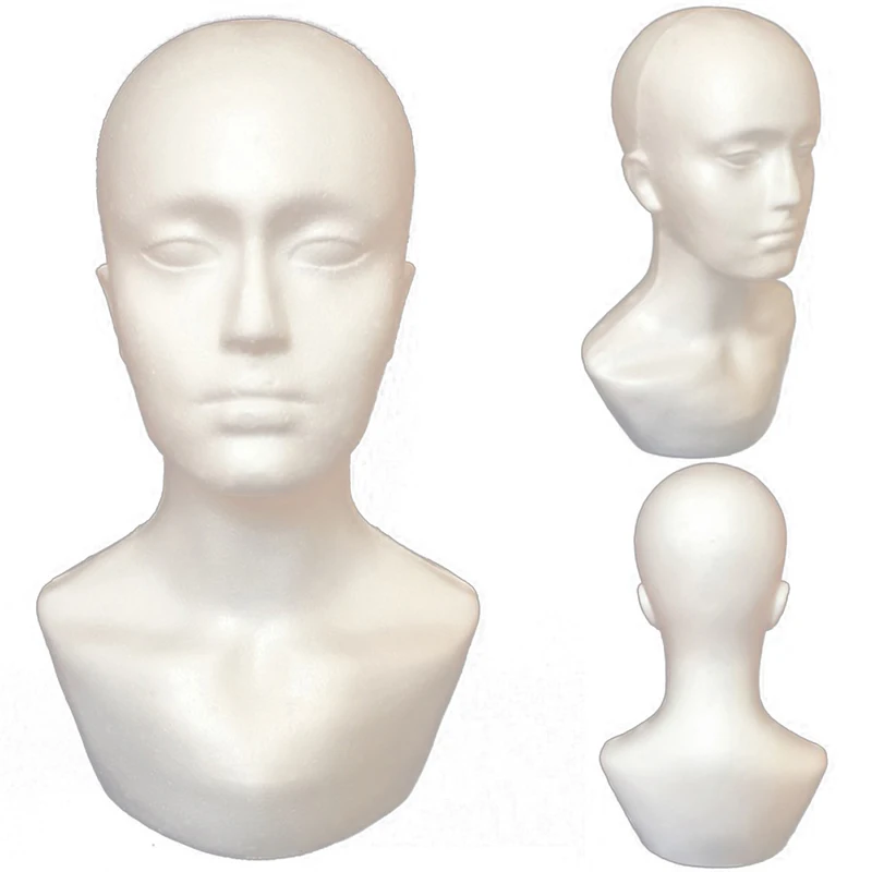 

Foam Male Display Mannequin Head Dummy Wigs Hat Scarf Stand Model