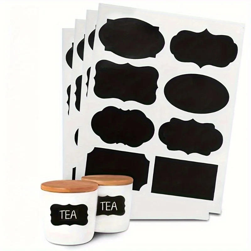 40pcs Label Stickers, Waterproof And Self-Adhesive Blackboard Sticker, For Food Storage Container, Box